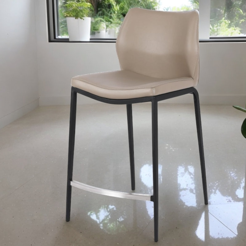 Machlan Upholstered Counter Stool with Metal Frame