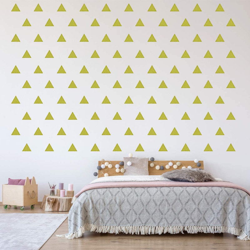 Abstract Non-Wall Damaging Wall Decal, 4.38" H x 5" W x 0.6" D, Gold
