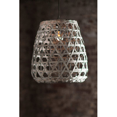 Luminaire suspendu ovale en rotin naturel (Uno)