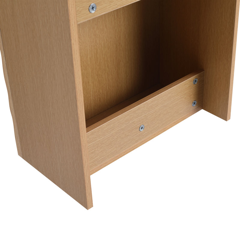 Meuble-lavabo mural 18,5 po avec lavabo en résine Madsen, Bois naturel