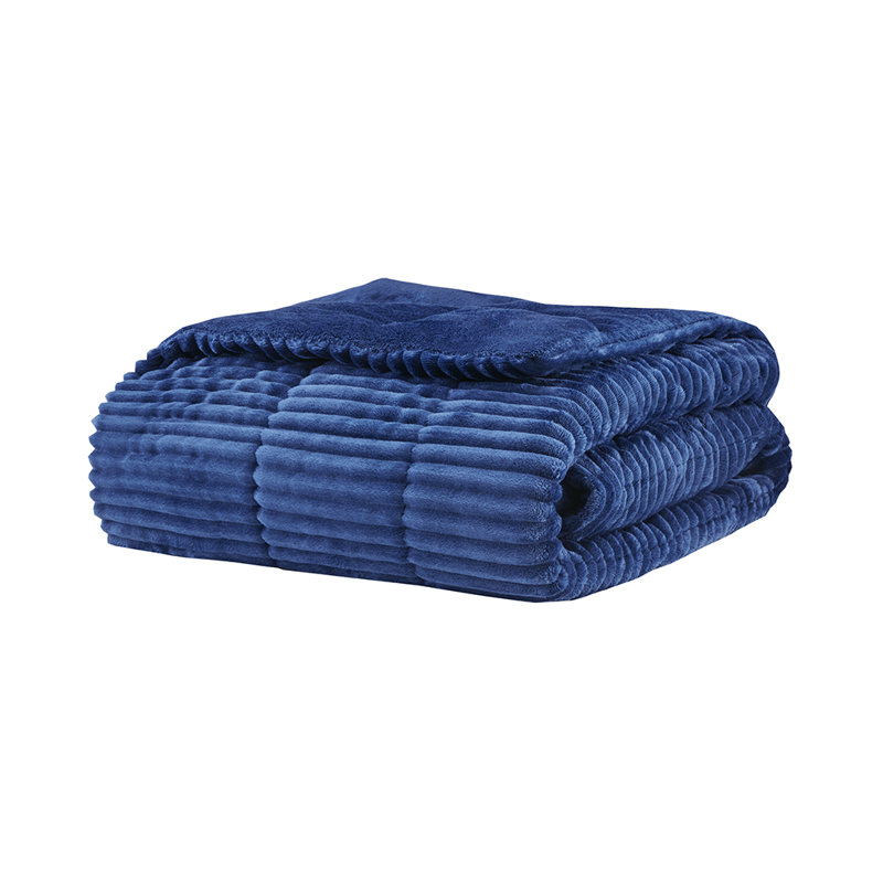 Très grand jeté en duvet synthétique Gracie Mills Hendricks, Bleu marine