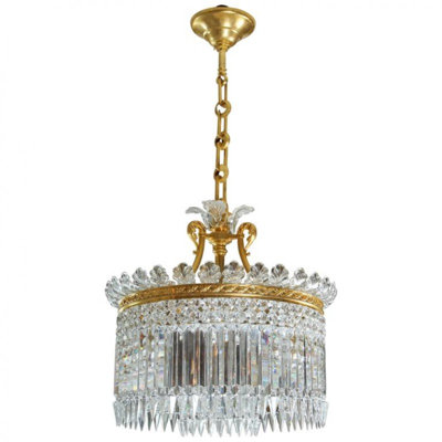 Lustre suspendu en laiton clair Crinoline