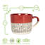 Nicola Spring - Dipped Dash Stoneware Coffee Mugs - 450ml-60545434