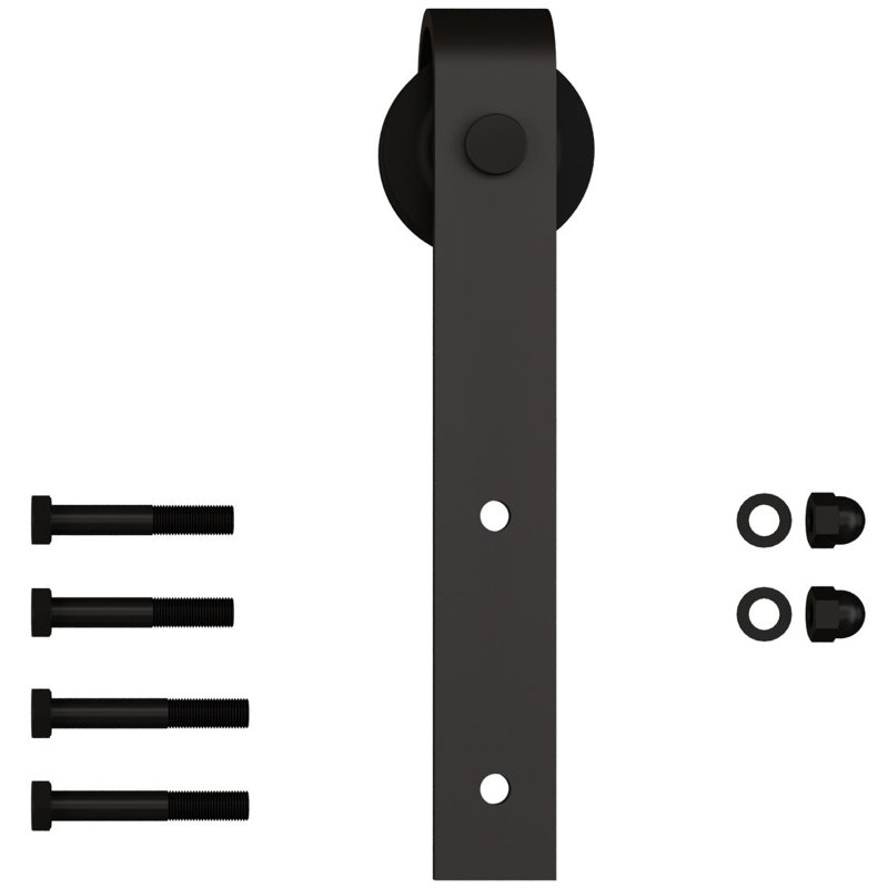 Cintre de style grange avec attaches (sans rail), par quincaillerie Stone Harbor, Matte Black