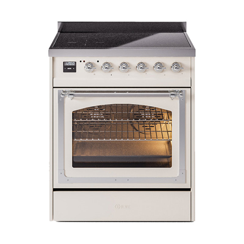 ILVE Nostalgie II Noblesse 30 po à induction, Blanc antique / chrome