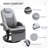 PU Recliner Armchair With Footrest, Headrest, And Round Steel/Wood Base