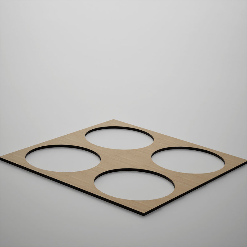 Panneaux muraux décoratifs en bois Wembley, moyen, l 15 3/8 po x H 15 3/8 po x T 3/8 po, chêne blanc