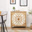 Armoire d'appoint rustique en bois avec portes sculptées florales