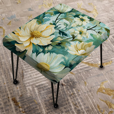 Impressionist Greenery Botanical Pattern - Floral Rectangle Ottoman