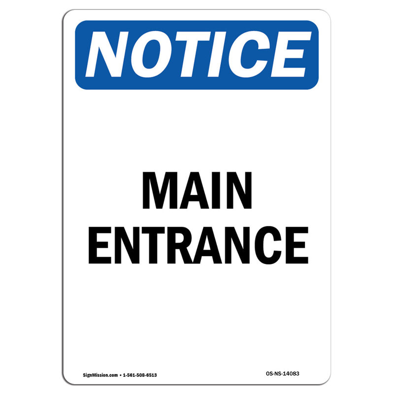Enseigne d'entrée principale