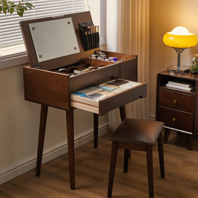 Solid Wood Vanity with Mirror