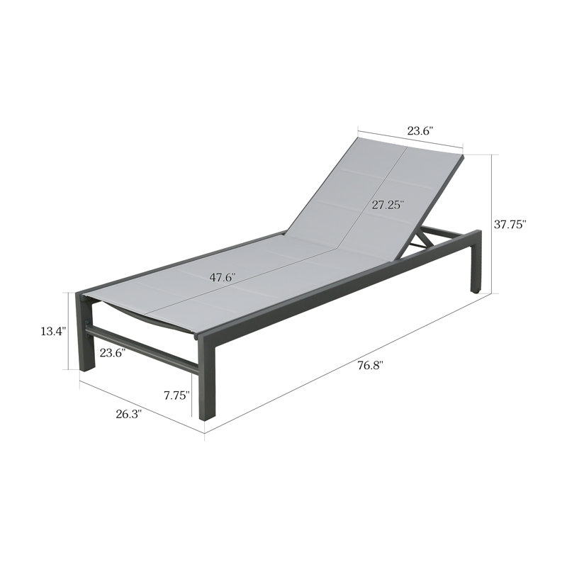 Chaise longue inclinable Nanafalia, Gris