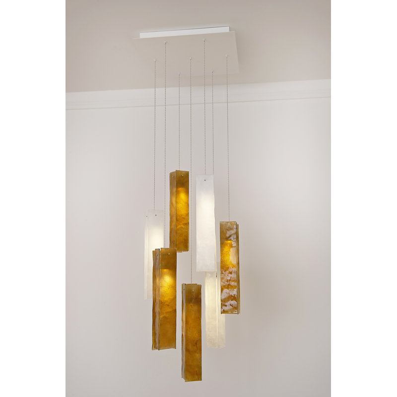 7 - Light Pendant, White/Amber, 120