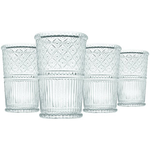 Moda Nude 12 Ounce Collins Glasses, Set of 6 Dishwasher Safe Tall Drinking Glasses - Heavy Base, Laser Cut Rim, Clear Crystal Glass Mojito Glasses, Le