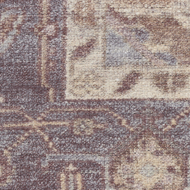Tapis ivoire mauve rétro Herkimer 2 pi x 6 pi, Rectangle 5 pi 3 po x 7 pi 3 po