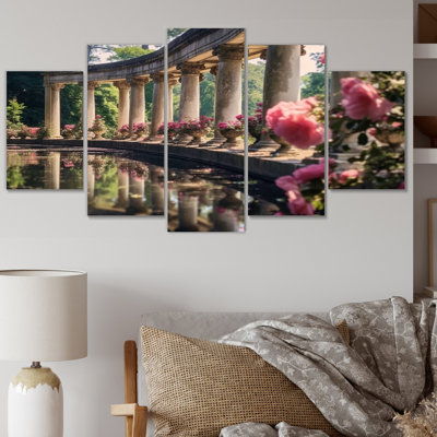 Tatjana - Art mural sur toile floral - 5 panneaux