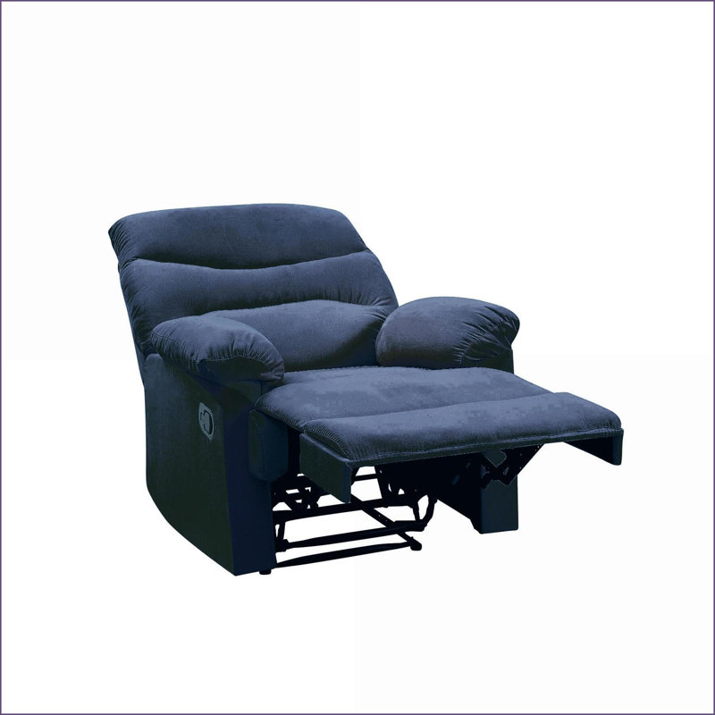 Fauteuils inclinables avec accoudoirs coussinés, tissu bleu marine | Poignée de verrouillage externe Mousse à mémoire de forme | Bleu marine | Tissu Métal