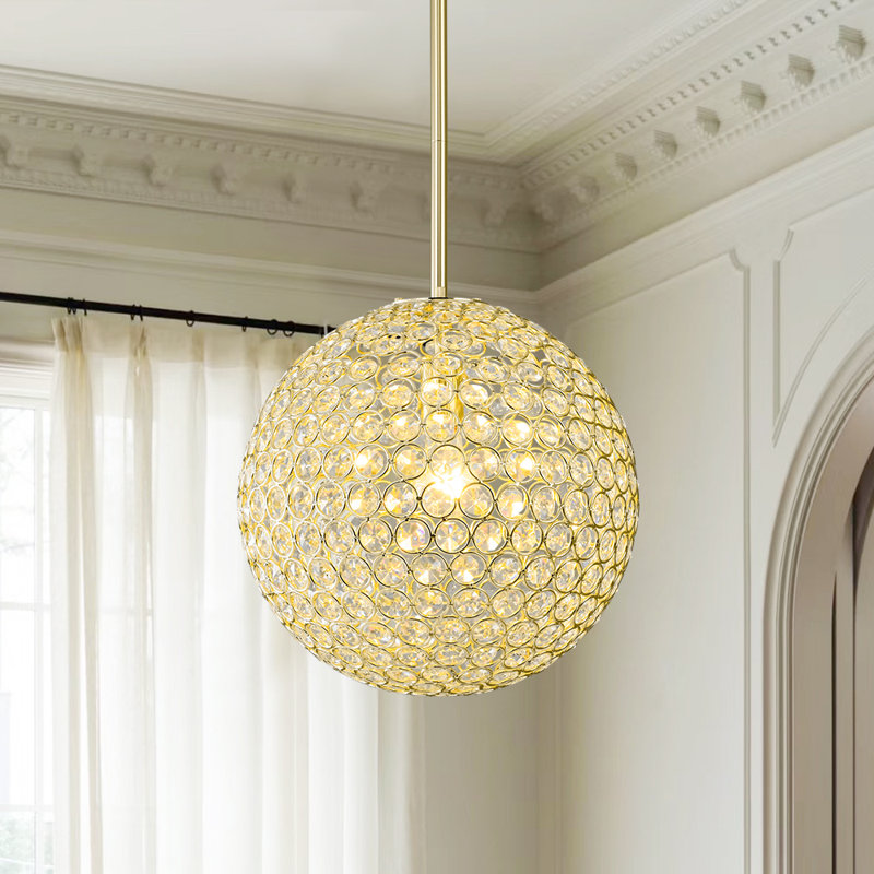 Modern 1-light Crystal Globe Pendant Light