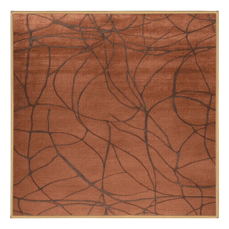 Tapis abstrait lavable à la machine, Carré 5 pi