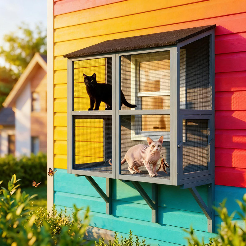 Boîte à fenêtre pour chat