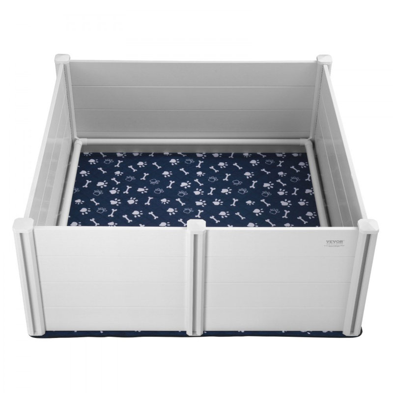 Tapis de protection pour chien en PVC avec rails pour chien et chiots, H 24 po x l 59,8 po x P 59,8 po