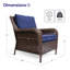  Ensemble bistro avec coussins bleus Krikacy Cambridge Brown