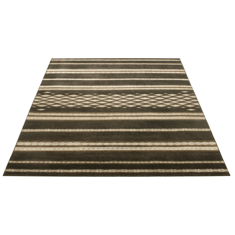 Ralph Lauren Nairobi Stripe Wool, Cotton, Silk Striped Rug, Rectangle 6' x 9'