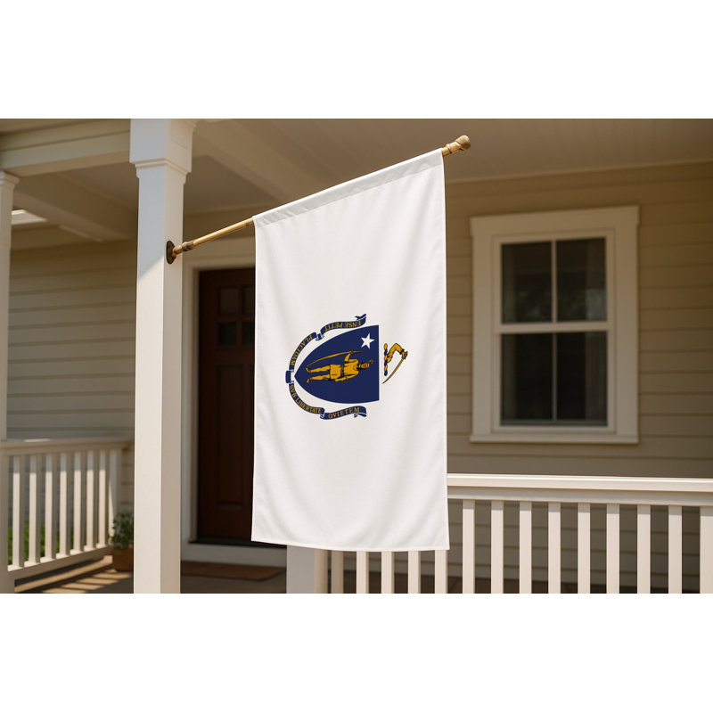 Drapeau de l'État du Massachusetts — Drapeau extérieur, H 36 po x l 60 po