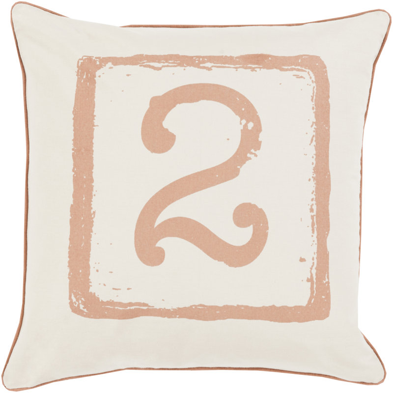 Cotton Throw Pillow, 22" H x 22" W x 4" D, Moss/Beige, 2