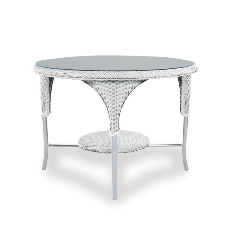 Loom Outdoor Round Dining Table, White