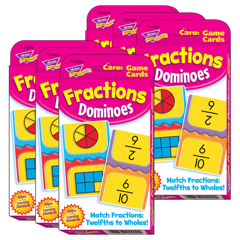 Cartes de défi Tendance Fractions Dominoes