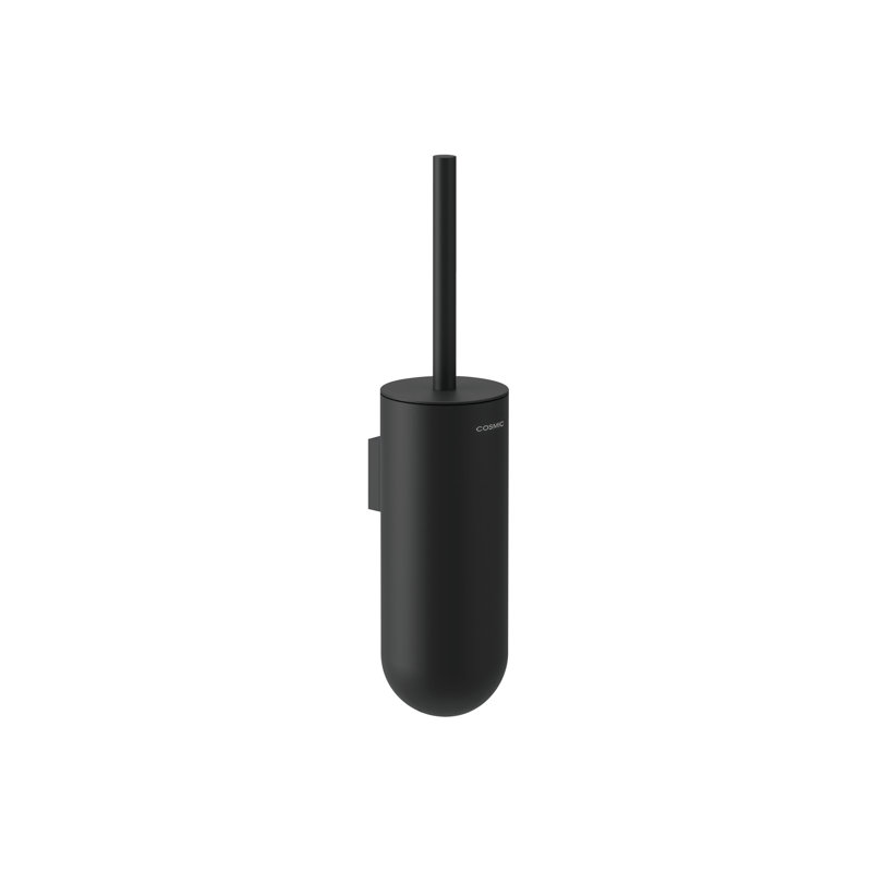 Cosmic with Stainless Steel Matt Finish Black Wall-Mounted Toilet Brush and Holder