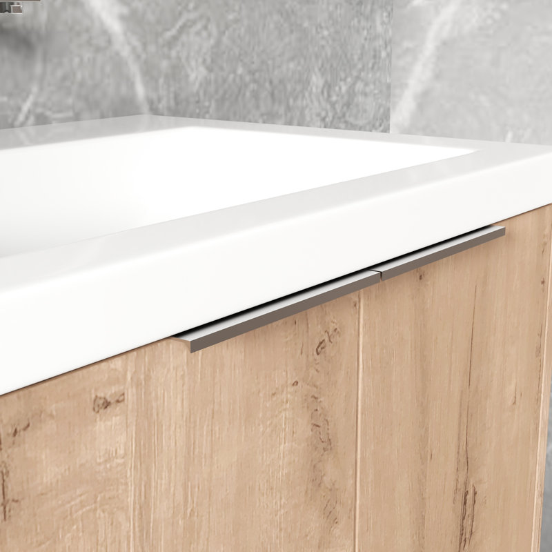 Meuble-lavabo de salle de bain avec lavabo et armoire d'appoint - 60 po, finition moderne, design élégant, 60"