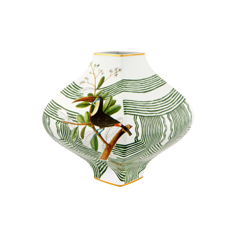 Vase de table en porcelaine 11,81 "vert / orange Amazon
