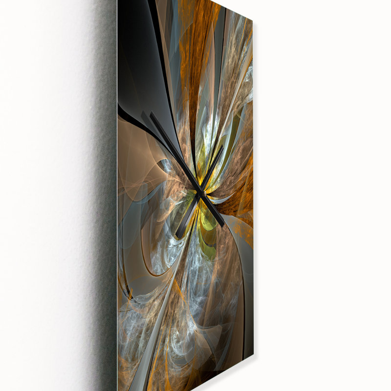 Horloge murale fleur fractale, horloge décorative symétrique abstraite - fleur fractale, Petit