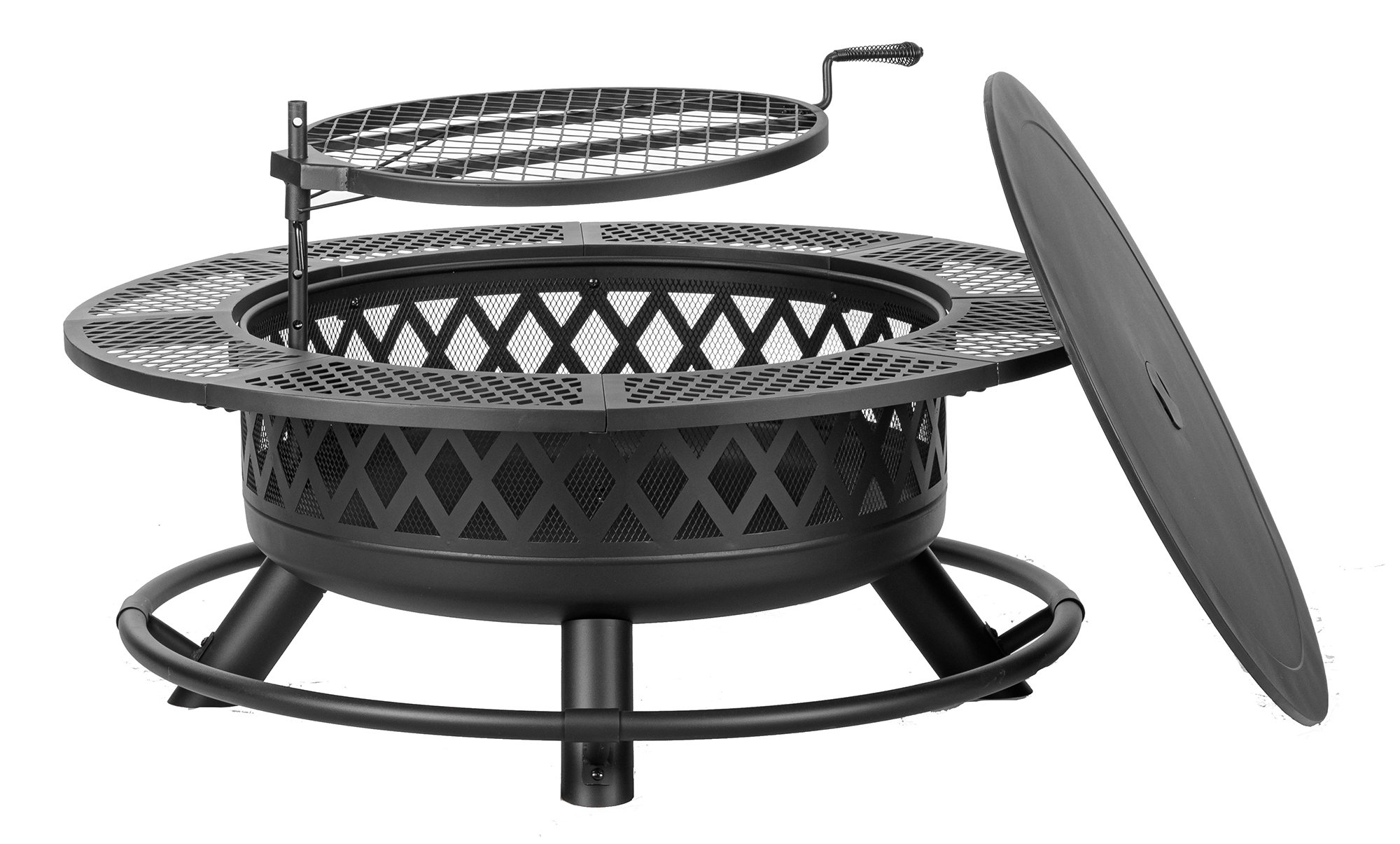 Corrigan Studio® 42Inch Wood Burning Fire Pit With Grill And Lid & Reviews | Wayfair