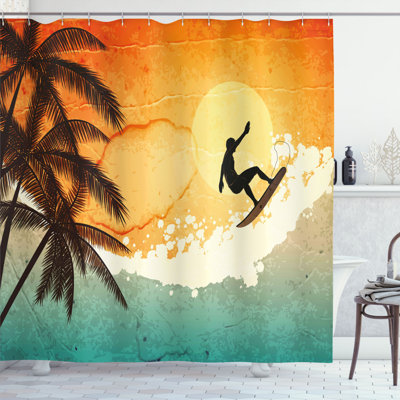 Shower Curtain with Hooks Included