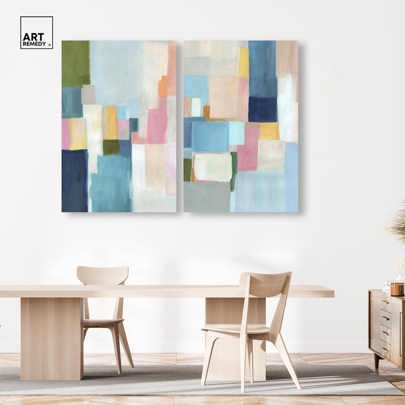 Reproduction d'art abstrait sur toile colorée par Art Remedy, galerie tendue, 36 x 54, H 54 po x l 36 po, Gallery Wrapped