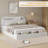 Full Wood Platform Bed with Storage Headboard & Footboard, White Finish-1839603484-1839603487