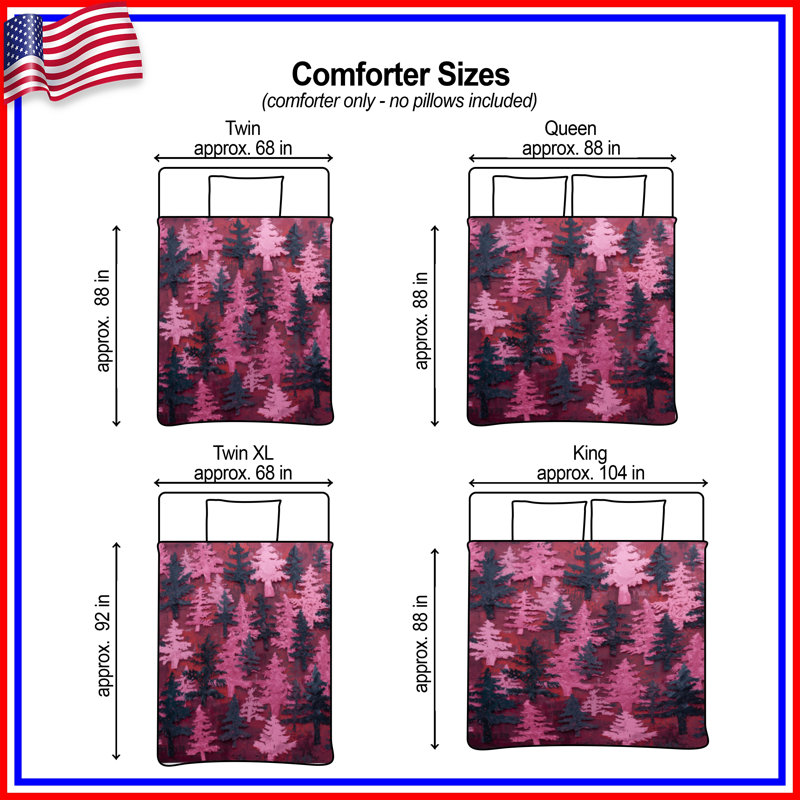 Pink Forest Collage Comforter, Twin