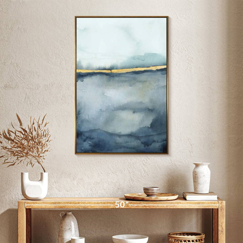 Horizon côtier II, Cadre flottant doré, 25" x 37"