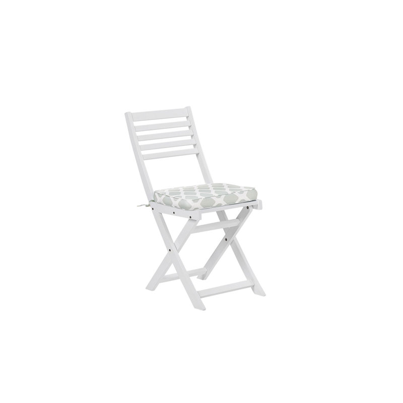 Garden 2 - Person Acacia Wood Patio Dining Set with Square Table , Cushions Included, White