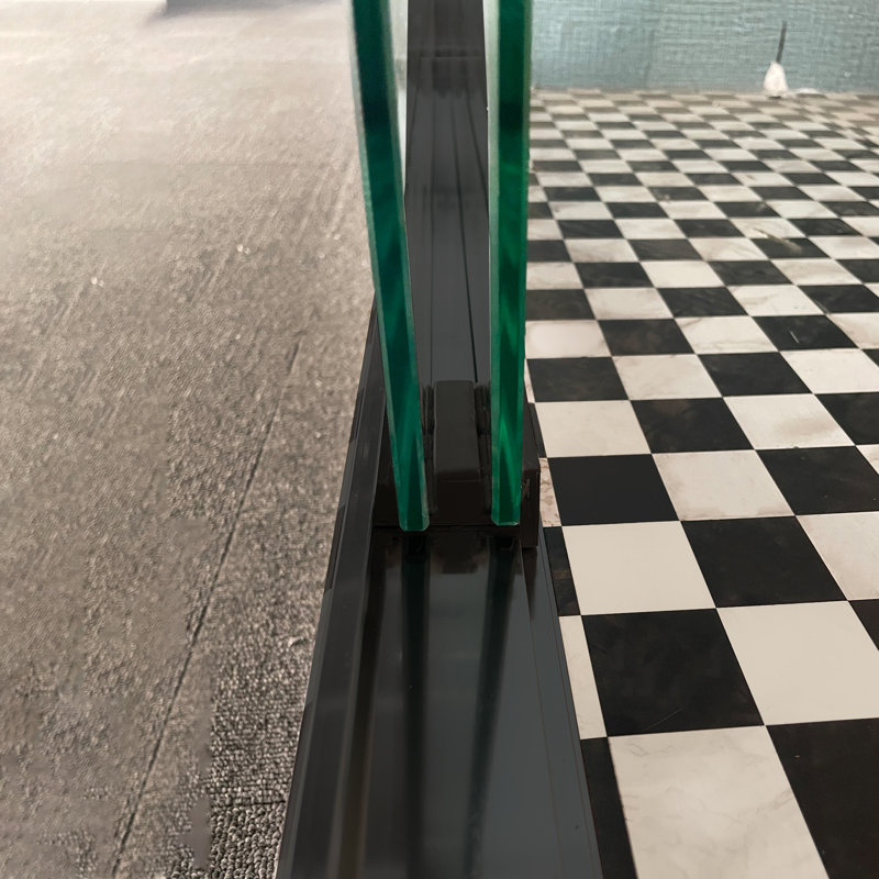 Matte Black Semi-Frameless Sliding Shower Door with Clear Glass