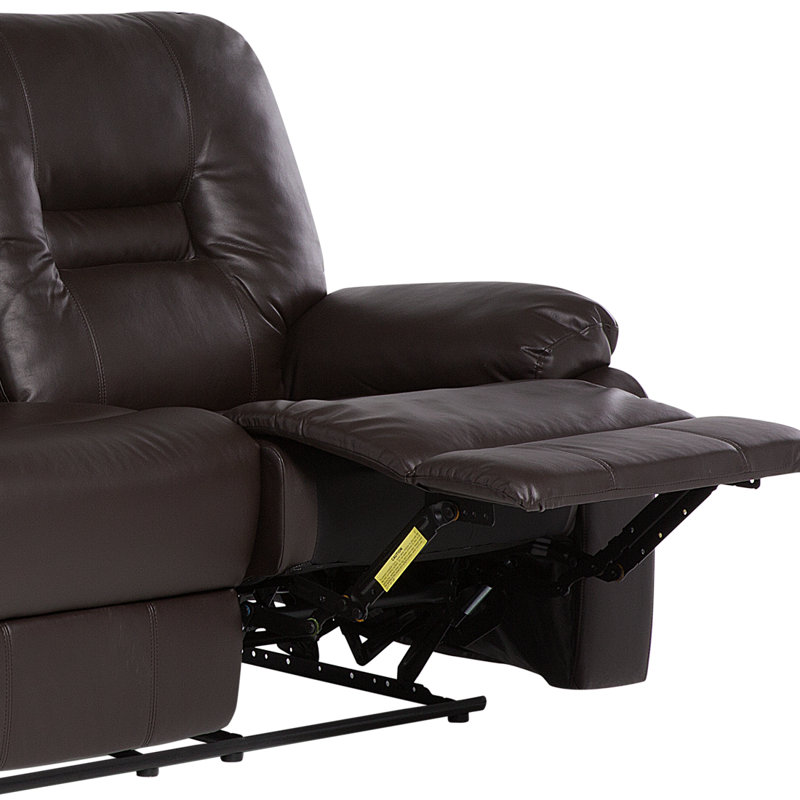 Bergen Faux Leather Reclining Loveseat, Brown