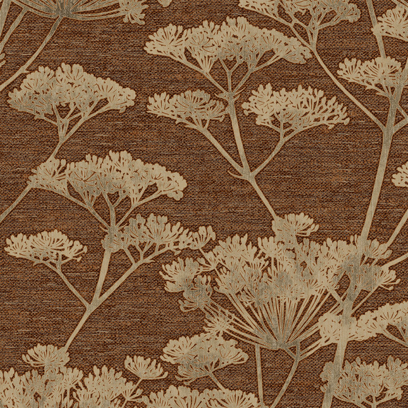 Boutique Serene Seedhead Floral Wallpaper, Brown/Ivory