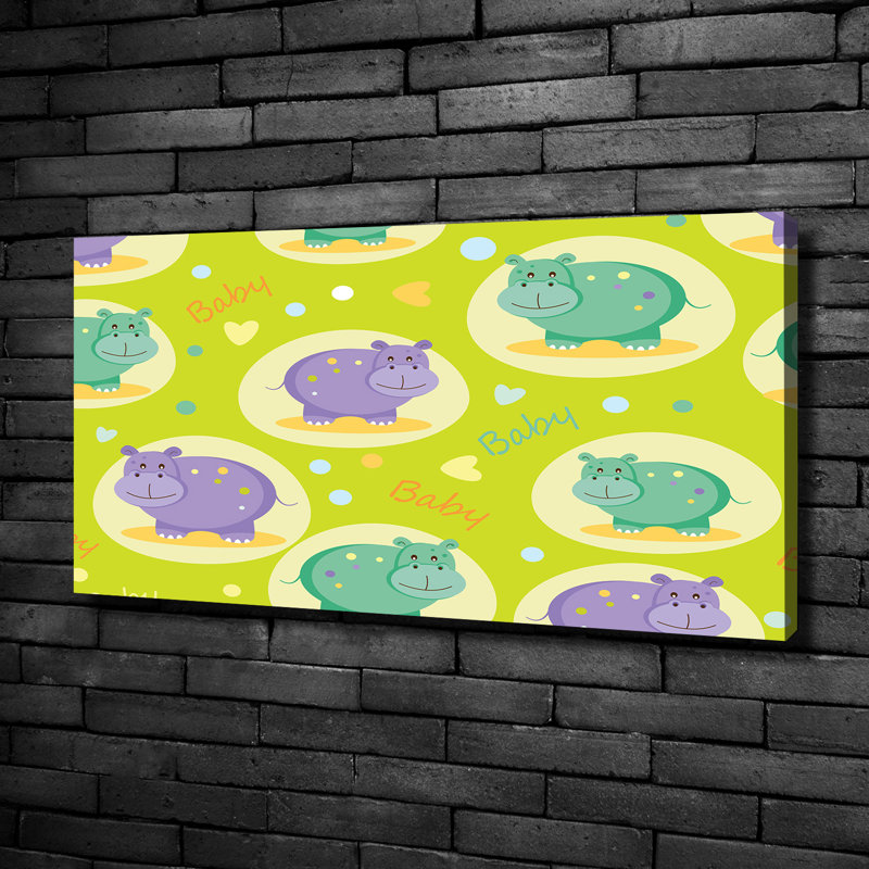 Hippos - Wrapped Canvas Print