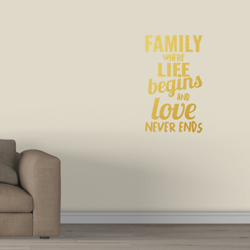 Text & Numbers Wall Decal, Gold