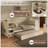 Wooden Daybed, Storage Bed With Multi-Functional Desk And Charging Station For Bedroom, Guest Room