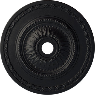 Endurathane Sunflower Ceiling Medallion, 29 1/2"OD x 3 5/8"ID x 1 5/8"P (Fits Canopies up to 5 5/8"), Hand-Painted Steel Gray Finish