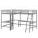 Ileia Wood Twin Size L-Shaped Loft Bed with 2 Built-in L-Shaped Desks